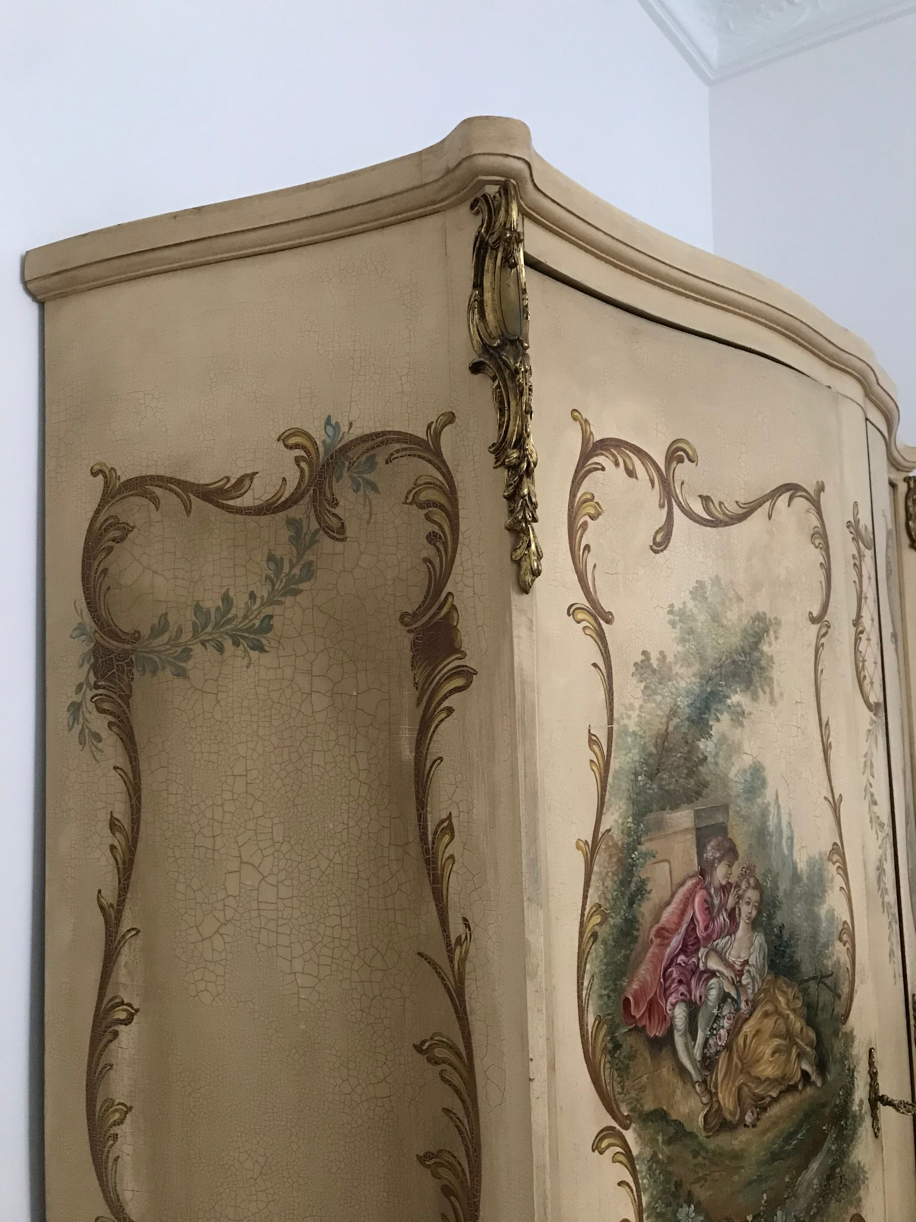 Louis XV-style 2-door wardrobe