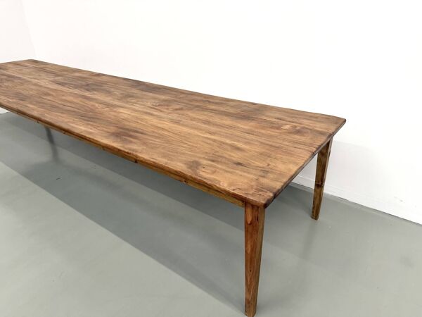 Grande Table de Ferme XXL 4 Mètres en Châtaignier Massif