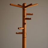Decorative coat rack in solid pine, mid-century Danish style, 1970s.