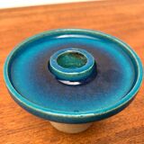 Danish ceramic candlestick from the mid-century by Herman A. Kähler for Hak, 1960s.