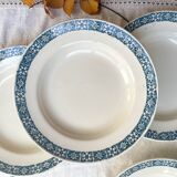 6 assiettes creuses terre de fer bleu longchamp modèle « rené »