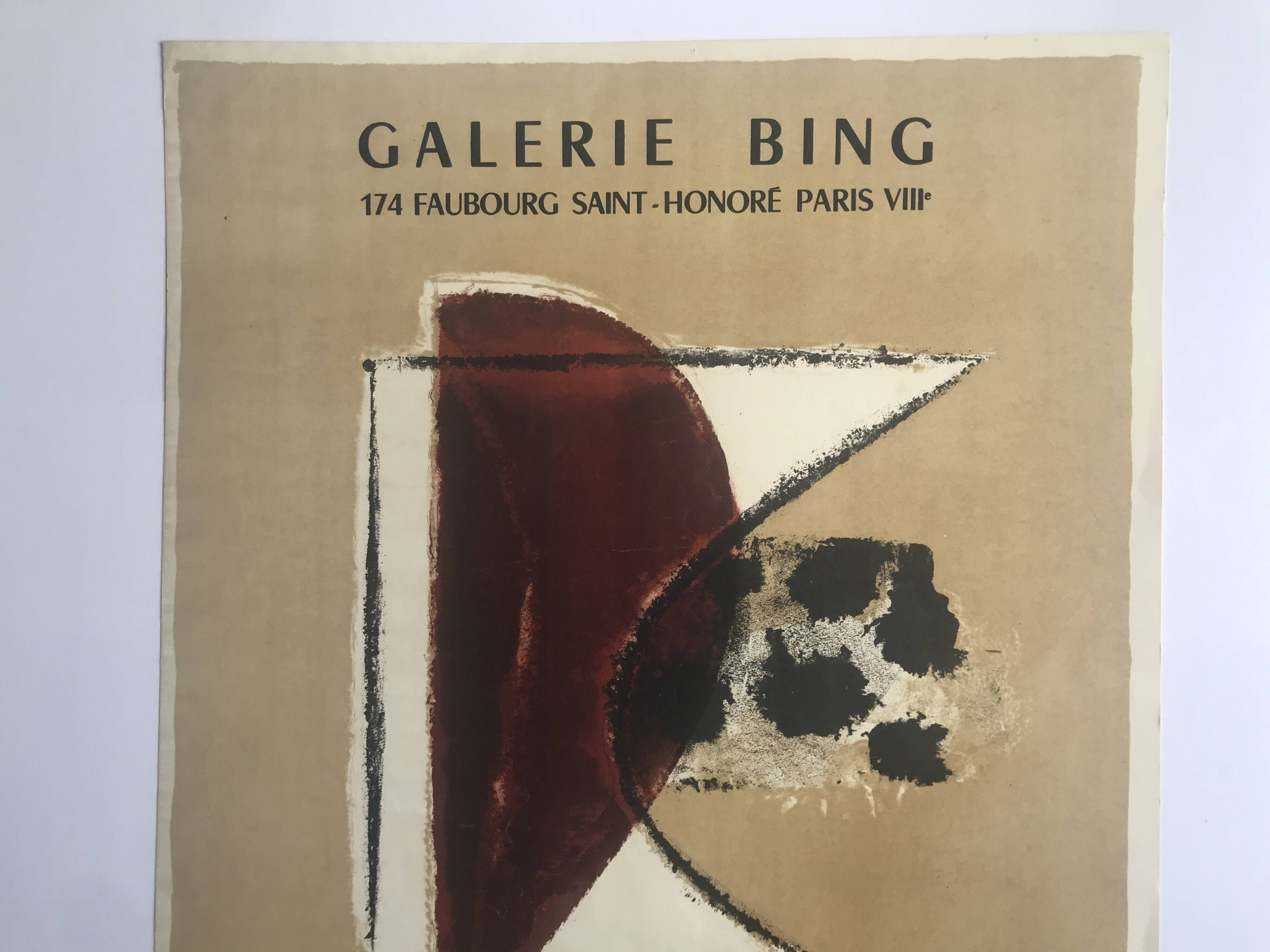 Jean PIAUBERT, Bing Gallery, 1957. Original lithograph poster