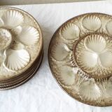 Barbotine shell dish and plates
