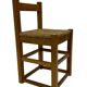 Set of four vintage chairs / stool - brutalist style minimalist oak and wicker 60s