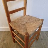 Light wooden chair and mulched seat, 50s-60s