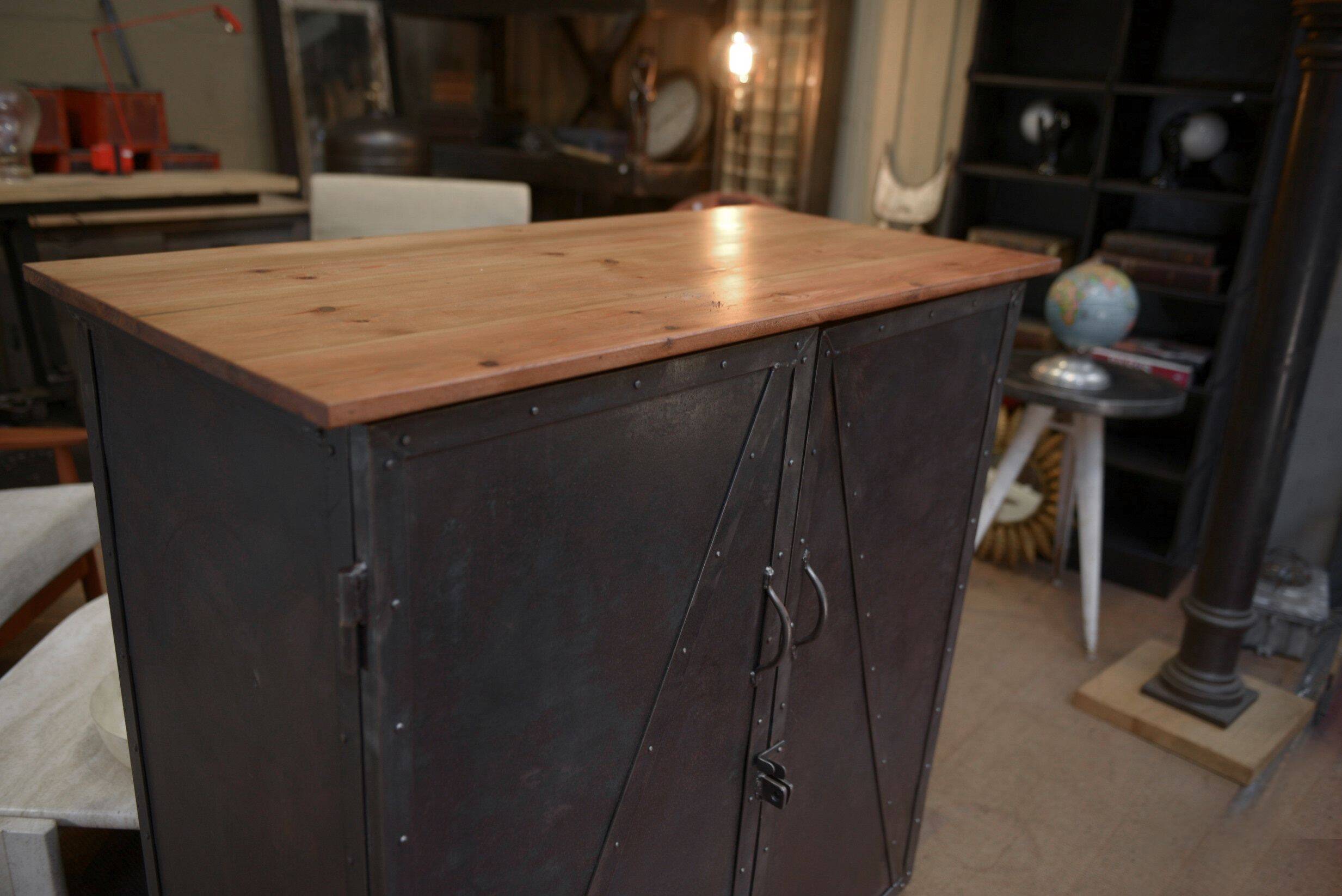 Riveted metal sideboard cabinet 1940