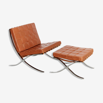 Armchair & ottoman Barcelona MR90 de Ludwig Mies van der Rohe, Knoll International