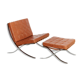 Armchair & ottoman Barcelona MR90 de Ludwig Mies van der Rohe, Knoll International