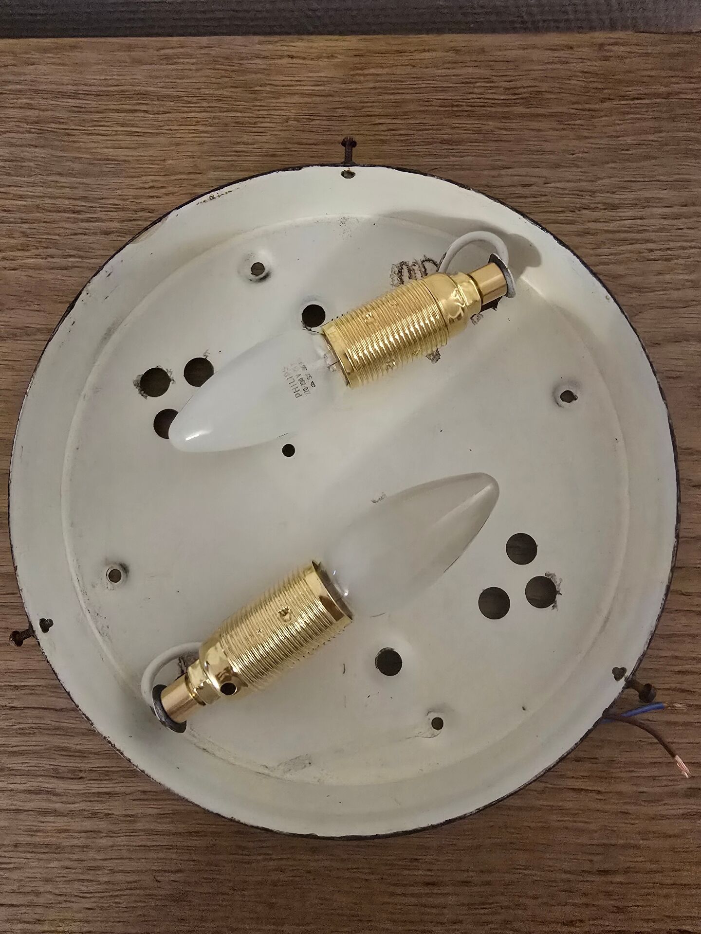 XL vintage round ceiling light in moulded glass