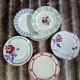 6 mismatched antique dinner plates