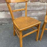 Pair of curved wooden bistro chairs