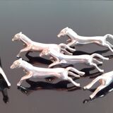 Set of 6 silver metal knife holders / Horse theme
