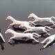Ensemble coffret de 6 porte-couteaux en métal argenté / Thème cheval