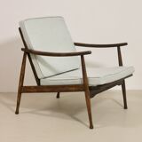 Scandinavian armchair 1960 curved armrests