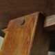 BRUTALIST / massive oak round coffee table / 1970s