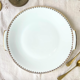 Golden white porcelain pie dish from Sologne Lamotte 6