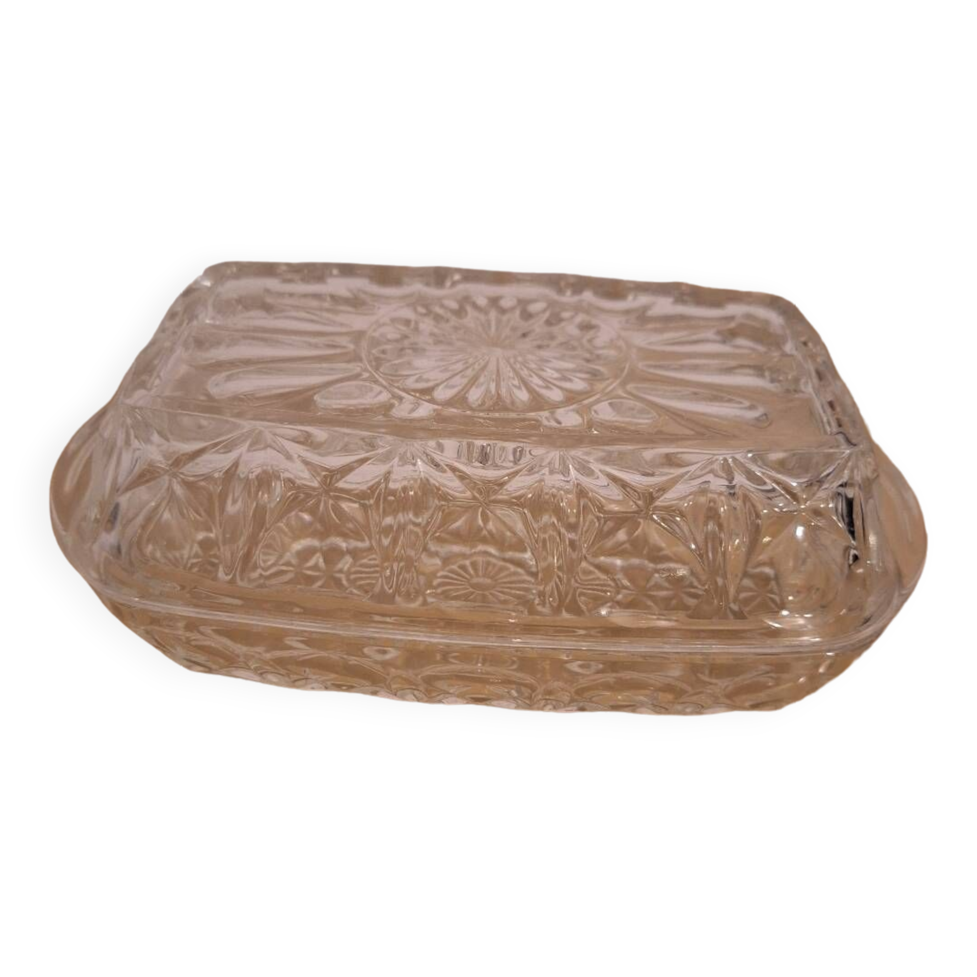 Glass butter dish France