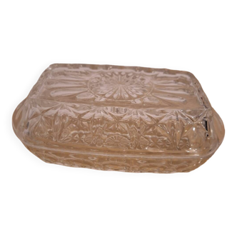 Glass butter dish France