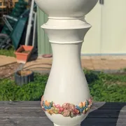Grande colonne porte-vase avec cache pot céramique Belle époque