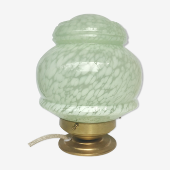 Glass table lamp Clichy green mint