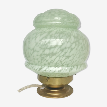 Lampe à poser en verre Clichy vert mint