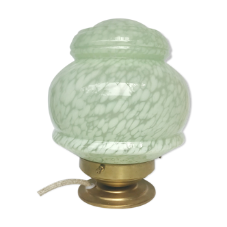 Glass table lamp Clichy green mint