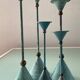 Set of 5 vintage metal candle holders