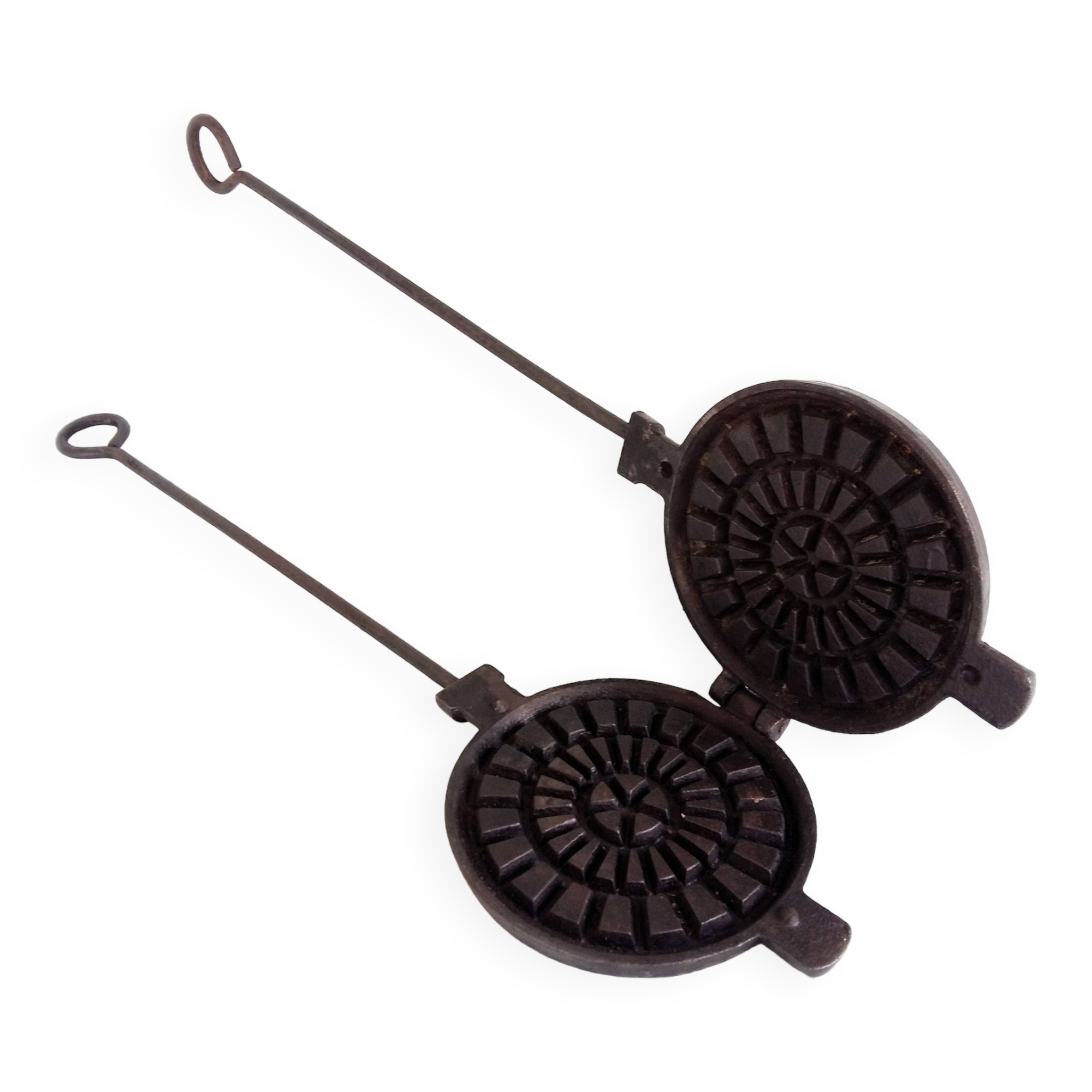 Antique Waffle Iron. French Godin Waffle Maker. Cast Iron Waffle Pan.