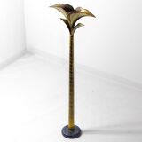 Rare brass palm floor lamp by Henri Fernandez, 1970s