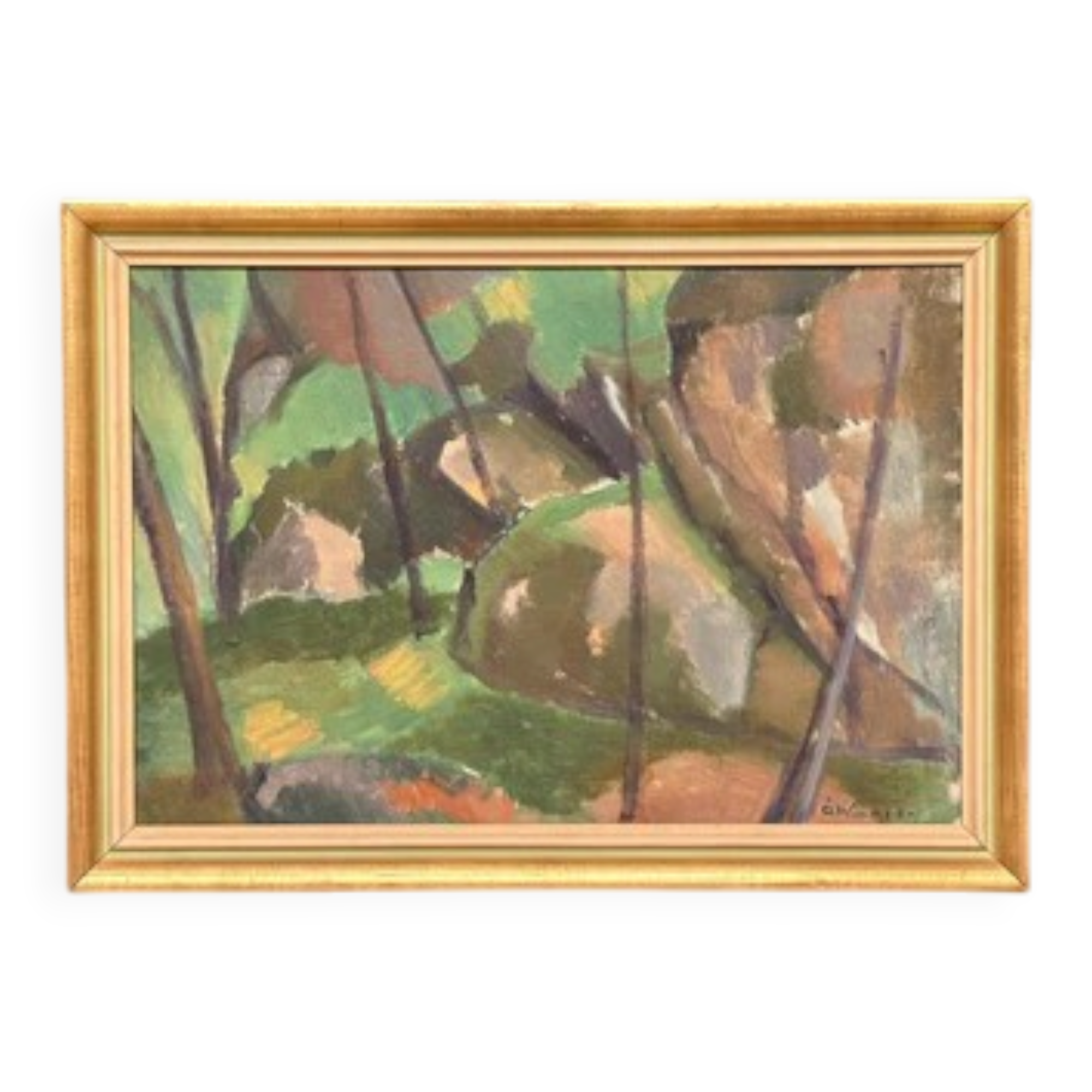 Original Swedish Oil on Canvas – "Jungle" by Åke Winnberg – Signed