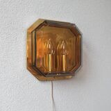 Set of 2 Glash-tte Limburg 1980s glass appliques