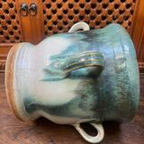 Old glazed terracotta pot cover