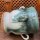 Old glazed terracotta pot cover