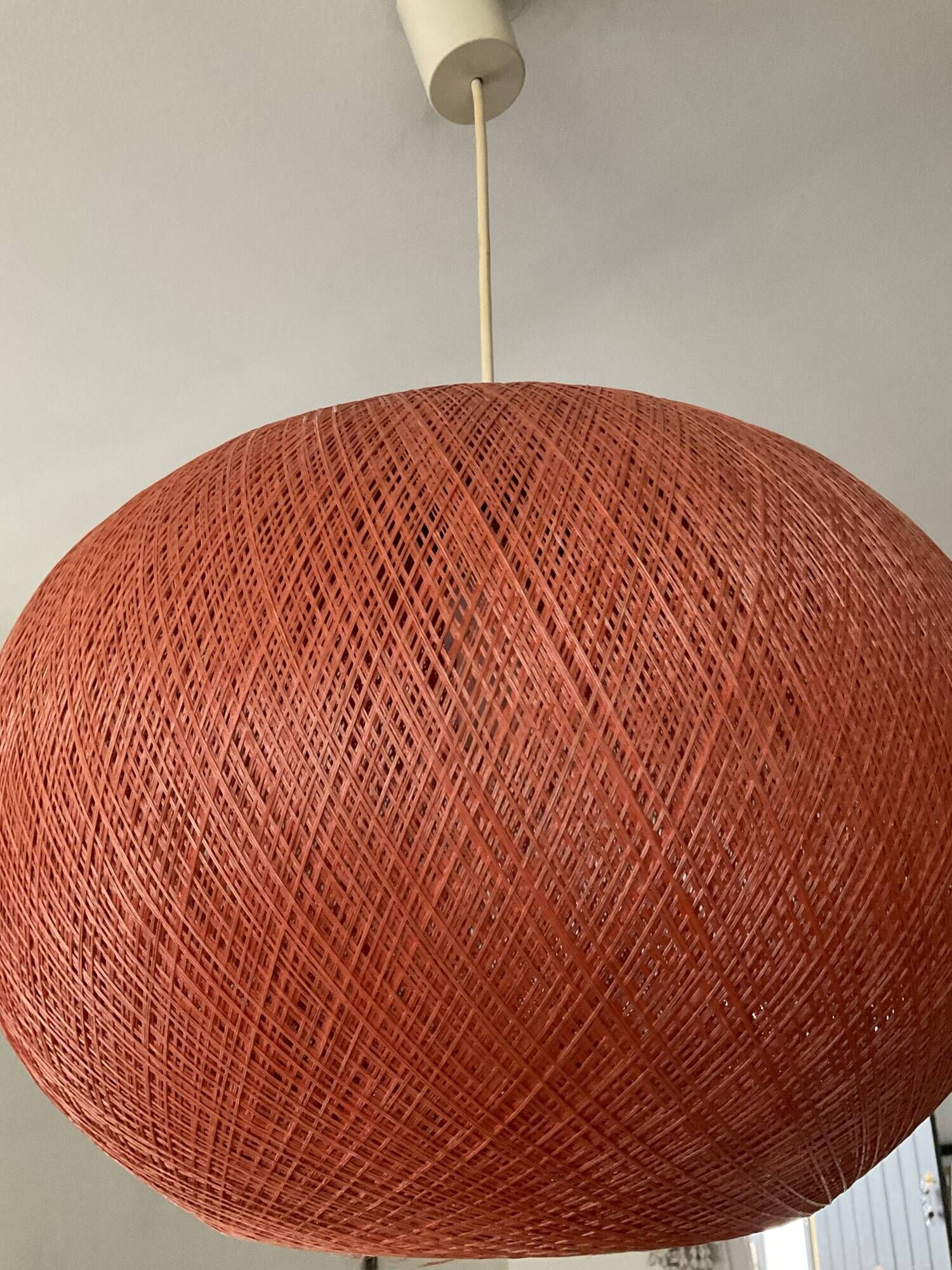 Vintage pendant lamp nylon thread ball 60s-70s