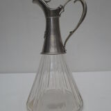 old ewer/carafe in crystal and tin