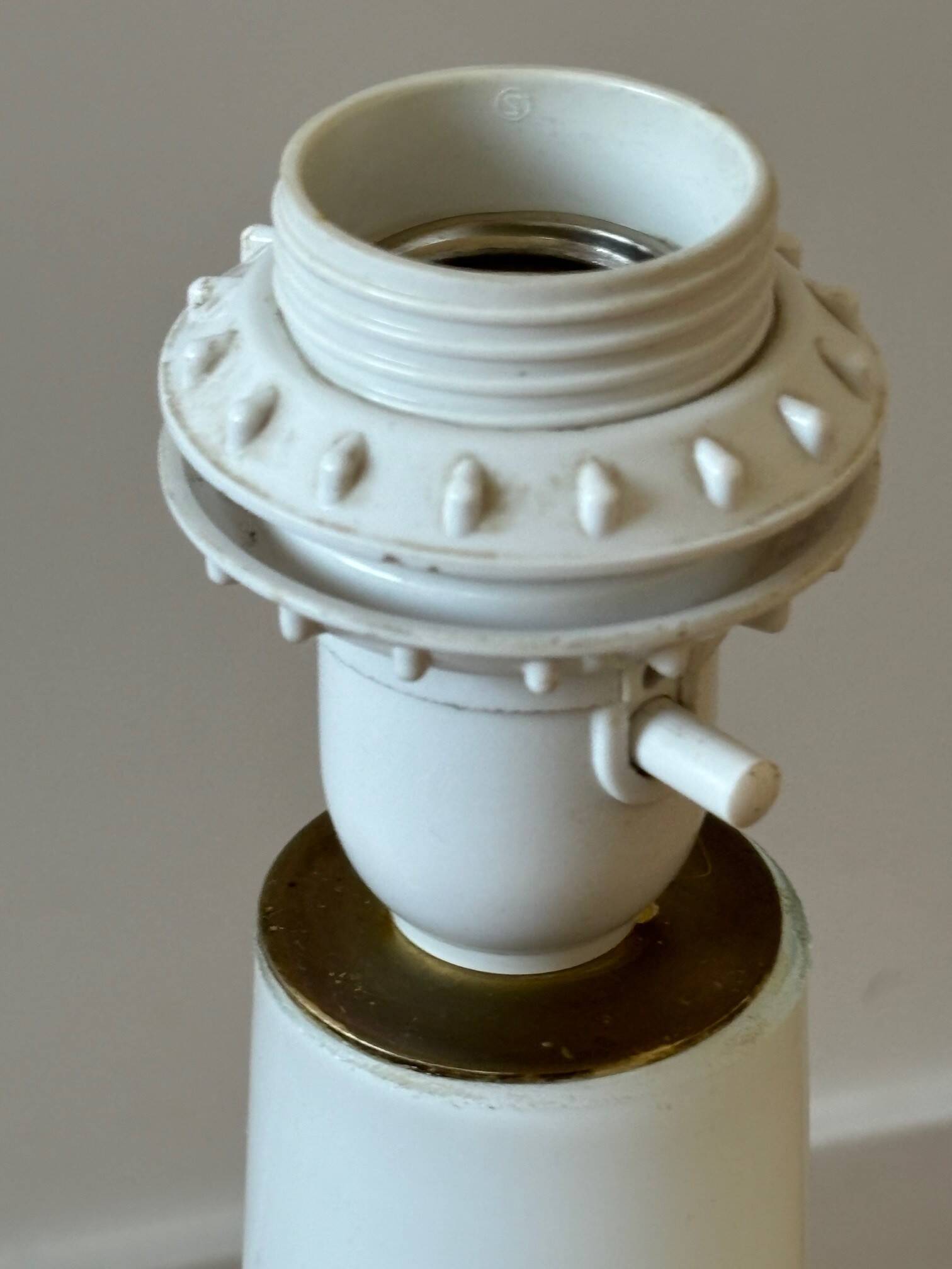 opaline and brass lamp - Sweden 60s/70s