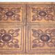Wood table with marquetry, table with an antique parquet top, antique table.