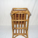 Rattan top bedside table from the 1950s