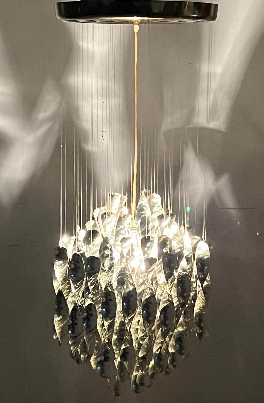 Mid-century spiral ceiling lamp by Verner Panton for Lüber AG, model SP1, Germany, 1970s, early example.