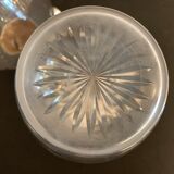 Set de 2 carafes ou pichets en métal argenté et cristal