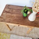 Small antique farmhouse table in wood – vintage rustic desk