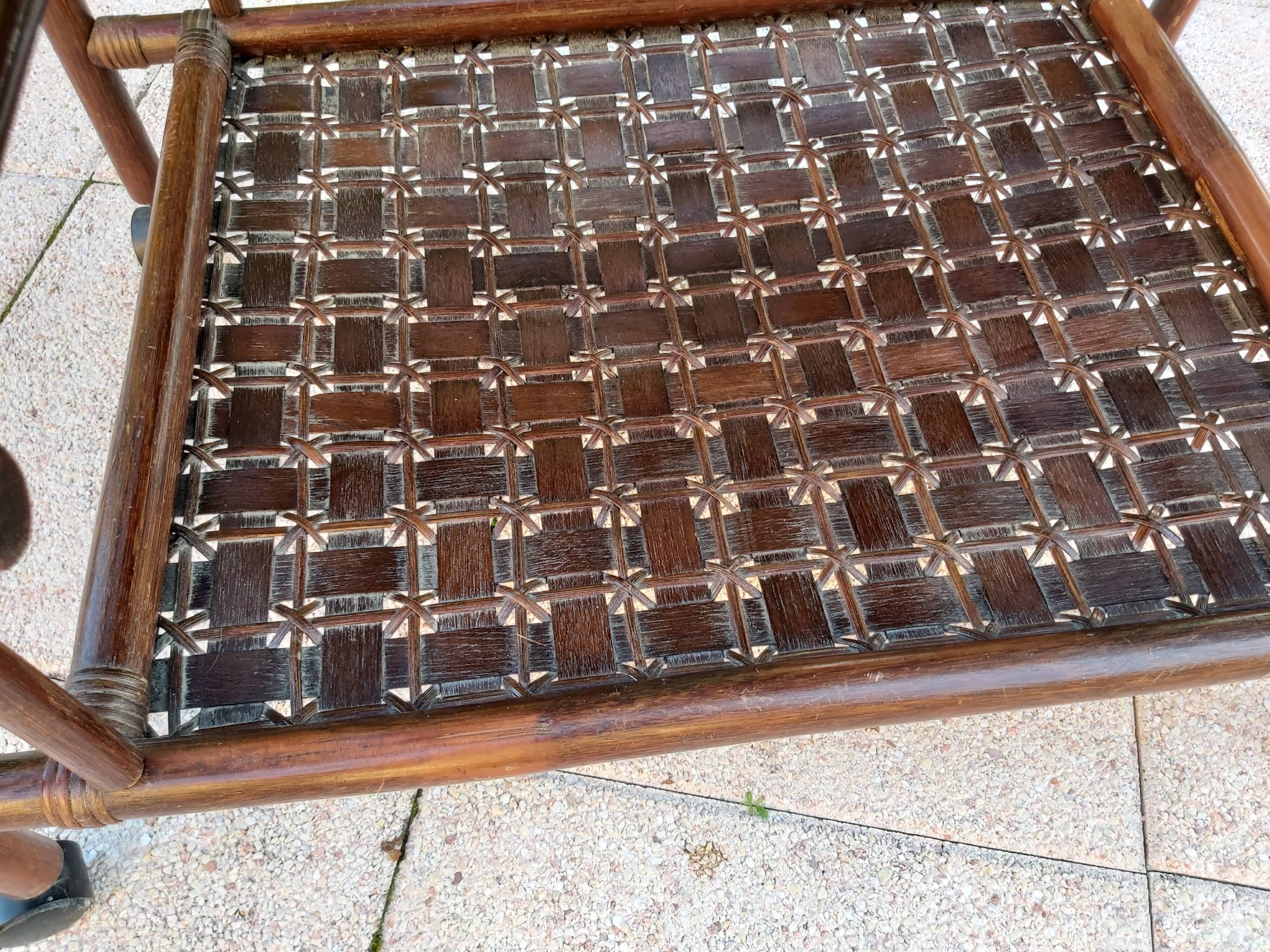 Rolling service in rattan and bamboo