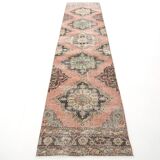 3x12 Rug For Hallway Dark Salmon  Persian Turkish Runner Rug, 82x364Cm SK 5242