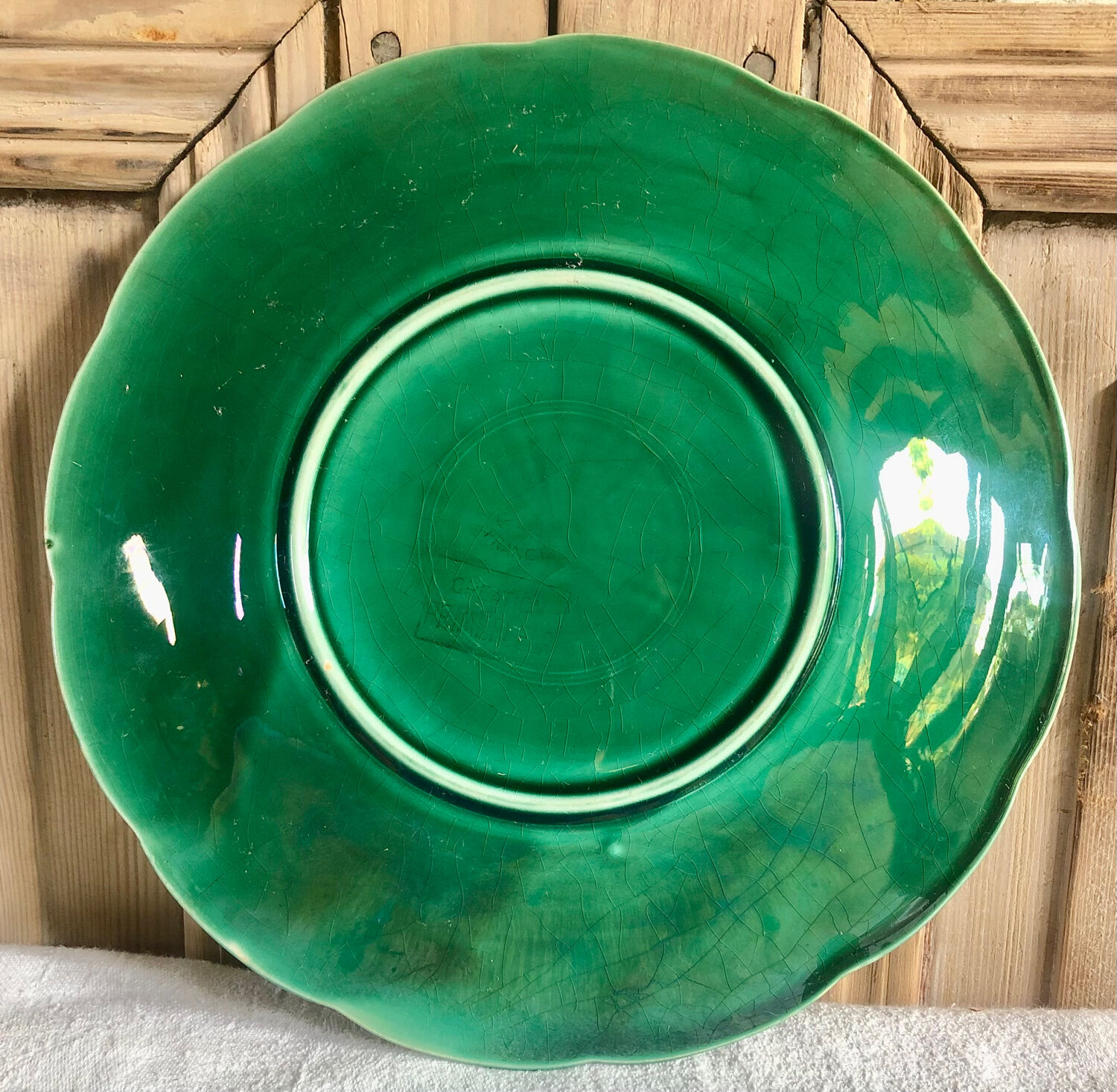 4 plates barbotine Gien