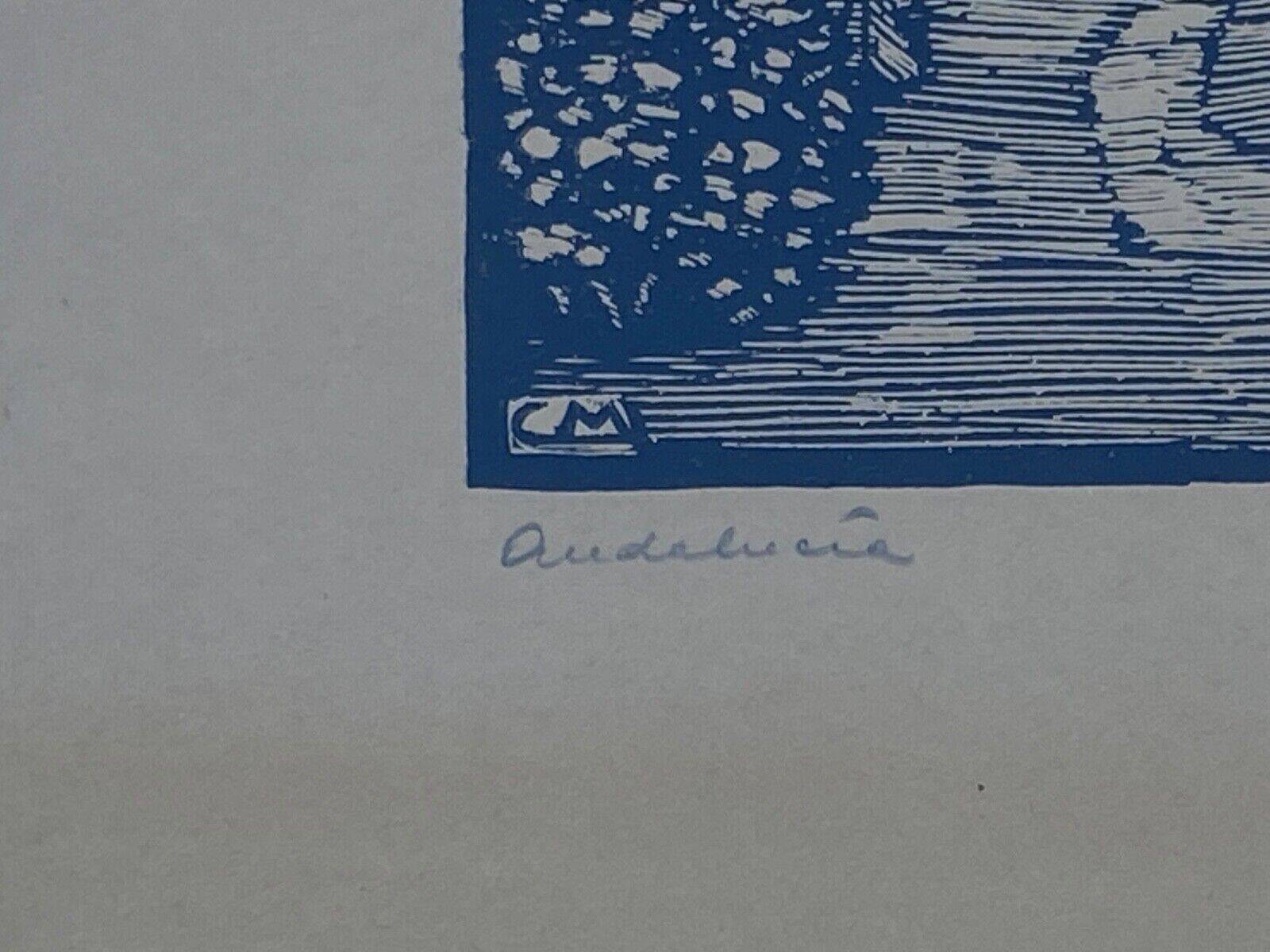 Lithographie Espagne Andalucia signature à identifier début XXe