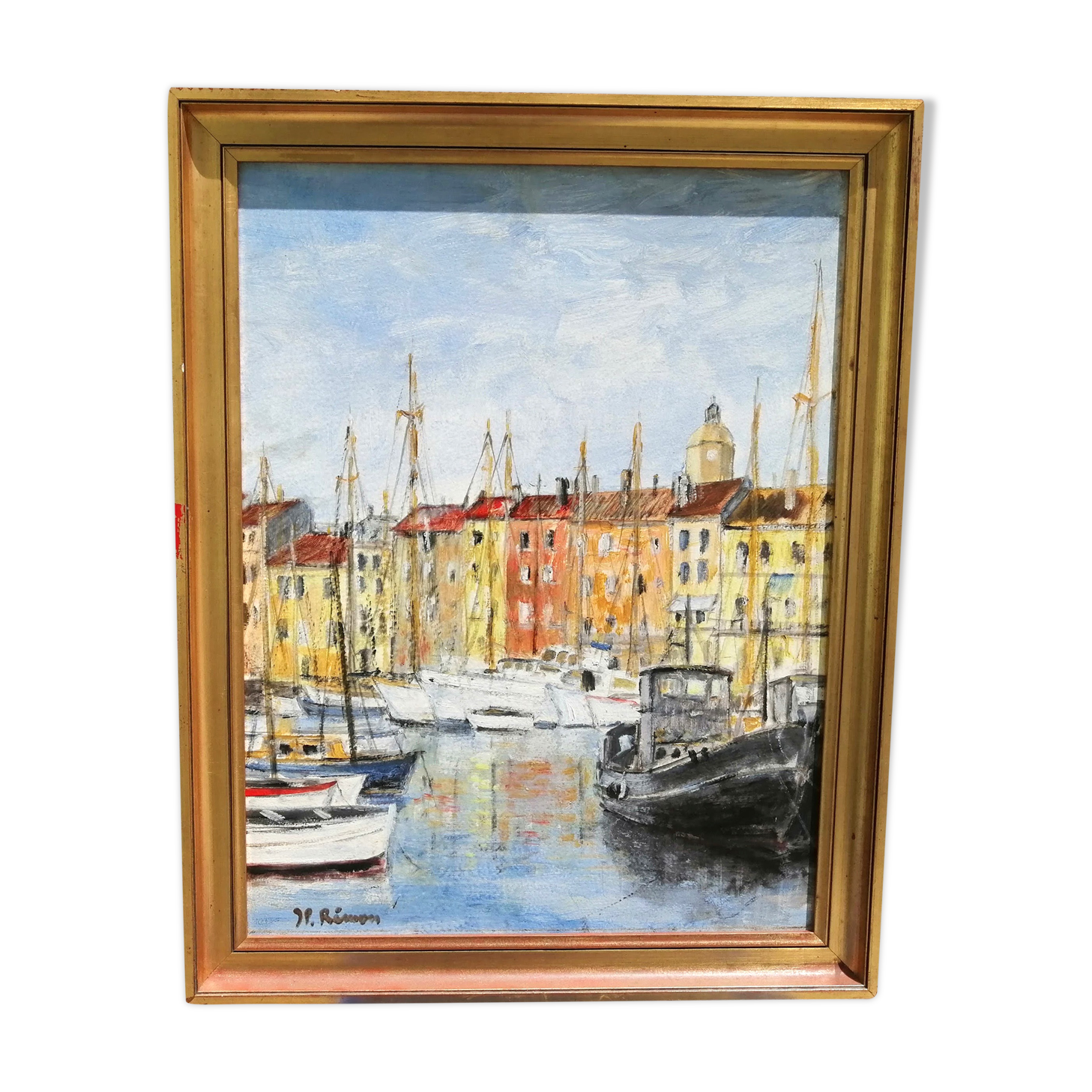 Painting port of St Tropez signed J.P. Rémon