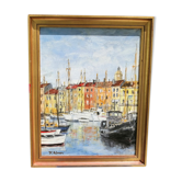 Painting port of St Tropez signed J.P. Rémon