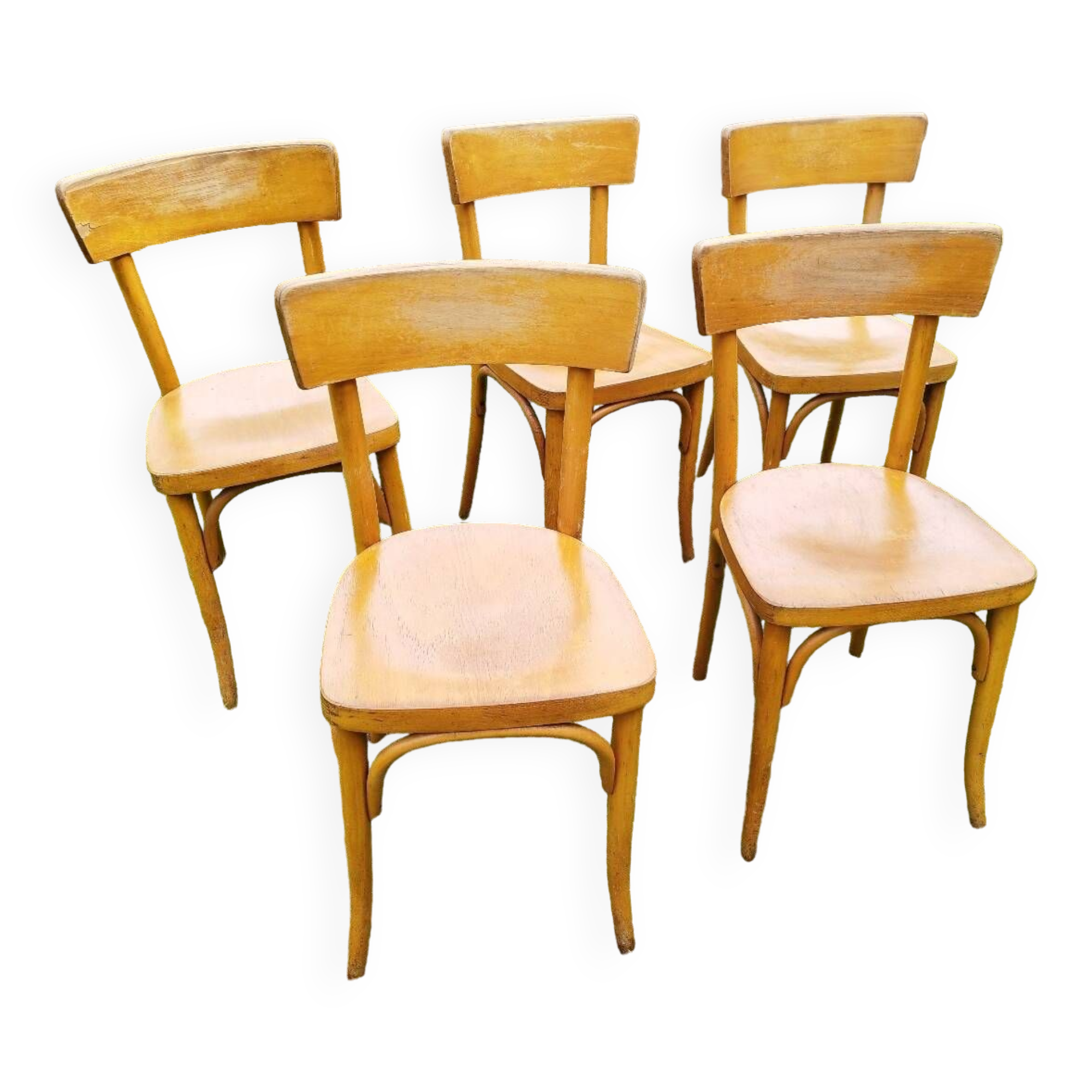 5 Baumann style bentwood bistro chairs