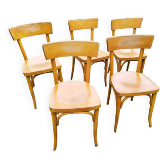 5 Baumann style bentwood bistro chairs