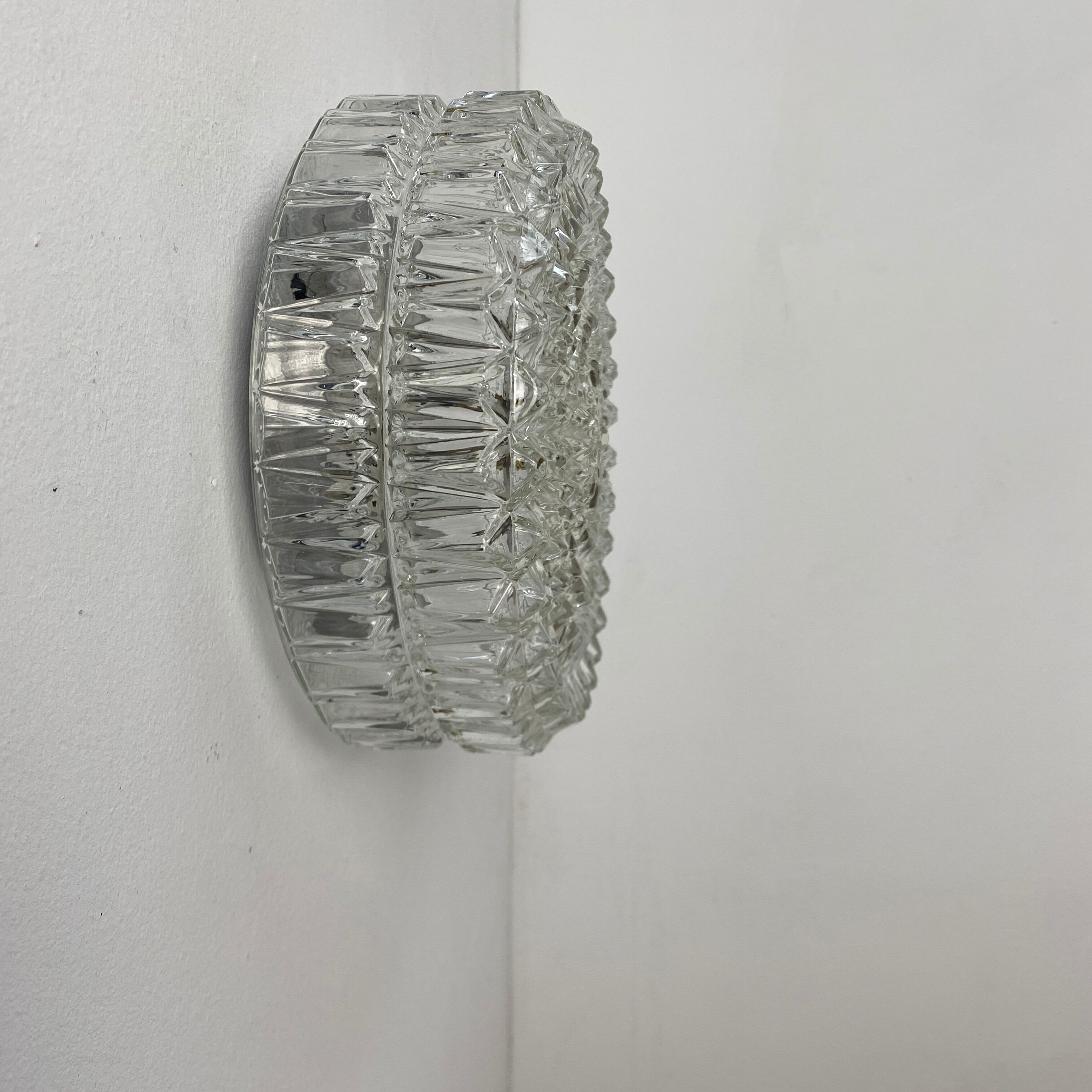 Pair of old vintage round wall lamps
